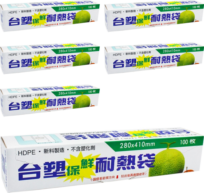 台塑 保鮮耐熱袋, 28 x 41cm, 100張, 6盒