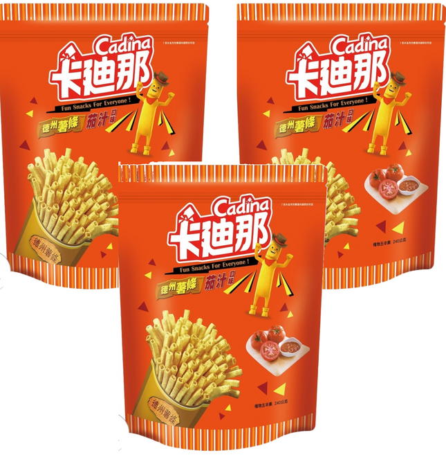Cadina 卡迪那 德州薯條 茄汁口味, 240g, 3包