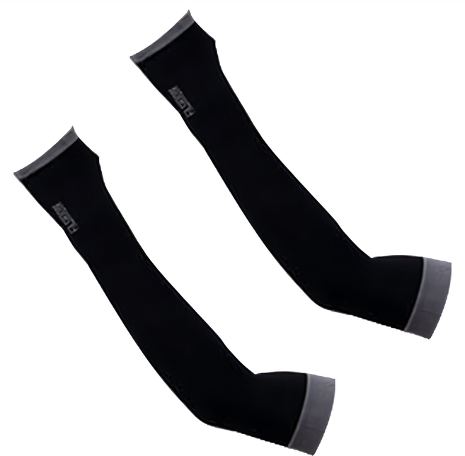 PORA BELLA 運動戶外防曬冰絲冰涼露指袖套 男女款 UVS010, 黑色, 1雙