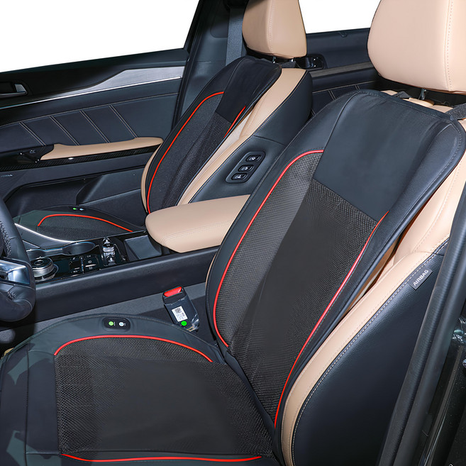 DAEHAN AUTOMOBILE 汽車用 11風扇 12V 24V 3段風速調節 通風冷卻坐墊, 黑色, 1個