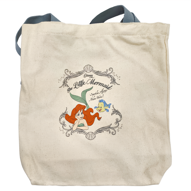 THE LITTLE MERMAID 小美人魚 帆布肩背包 PTD22-C7-54BG, 米色, 1個