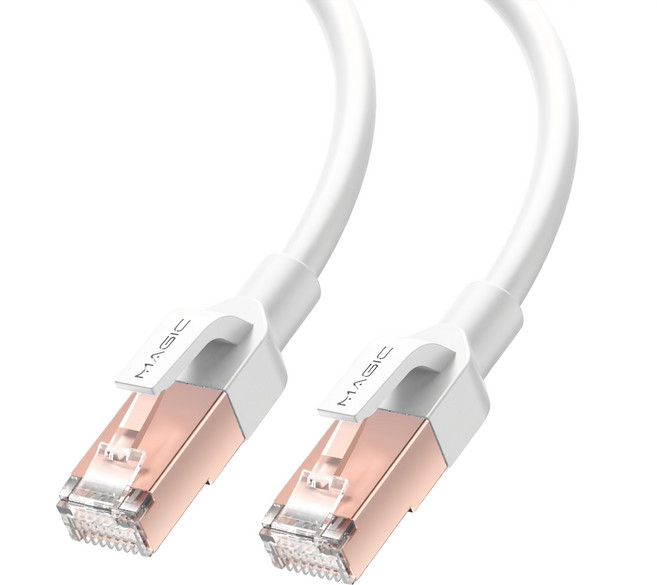 MAGIC Cat.7 SFTP 圓線 光纖超高速網路線 26AWG, 1個, 白色, 5m