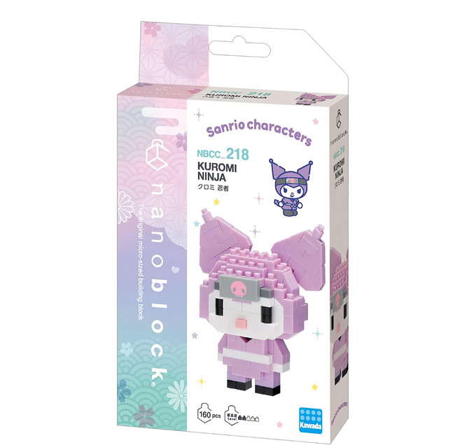 nanoblock 河田積木 庫洛米 KWD 迷你積木 160 NBCC-218, 忍者 紫色 + 白色, 1入