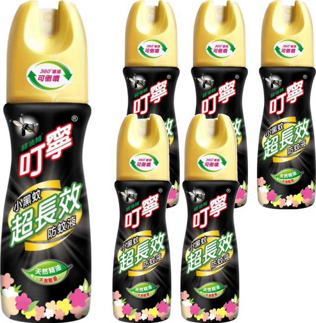 叮寧 小黑蚊超長效防蚊液, 6瓶, 90ml