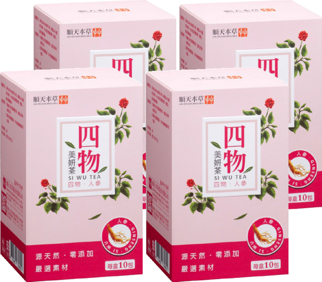 順天本草 四物美妍茶, 5g, 10包, 4盒