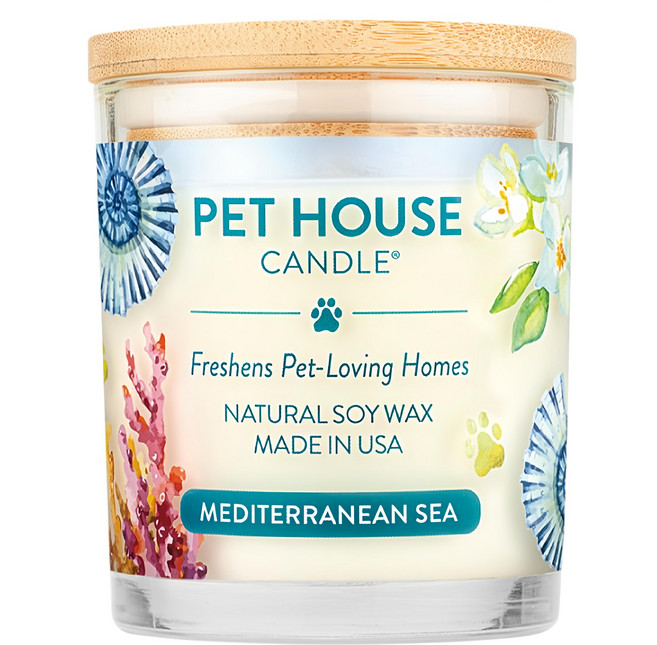 PET HOUSE 室內除臭寵物香氛蠟燭 地中海風情, 255g, 1罐