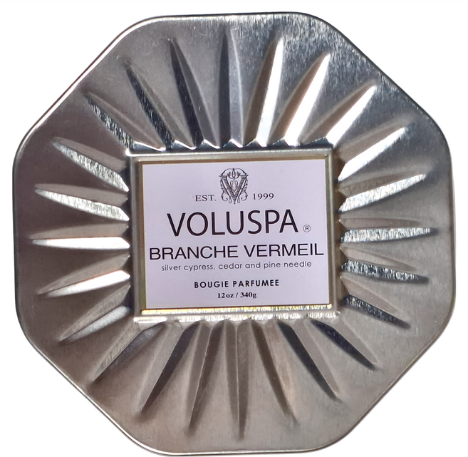VOLUSPA 3芯八角形錫蠟燭 12oz, 銀色森林, 340g, 1件