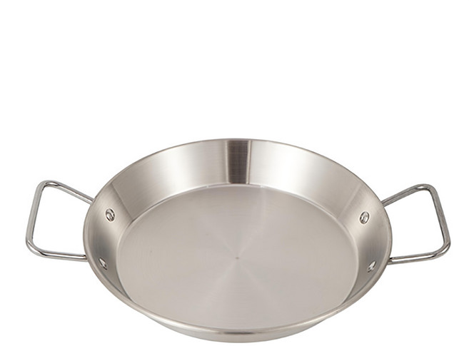 CLS 戶外野營不鏽鋼雙耳平底鍋 25cm, 1個, 銀色