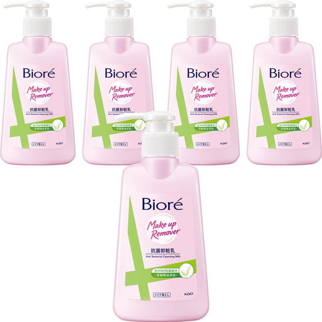 Biore 蜜妮 抗菌卸粧乳, 180ml, 5瓶