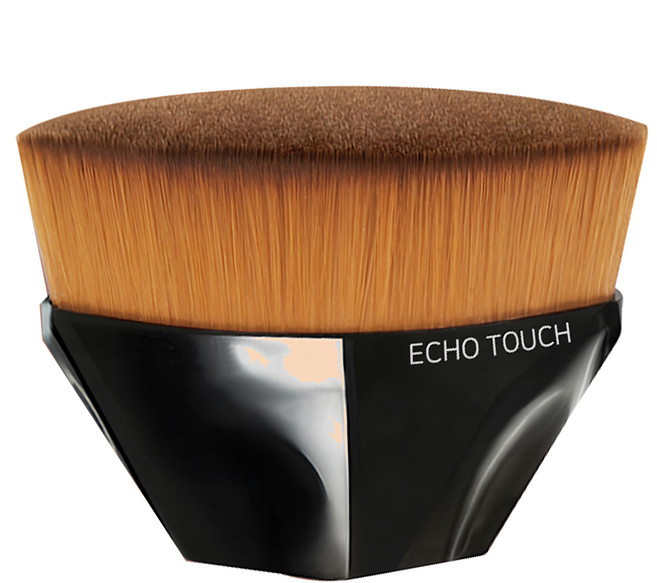 ECHO TOUCH 55號魔法粉底刷 65mm寬面積刷毛 近200 000根彈力柔軟超細刷毛 不留刷痕, 黑色, 1個
