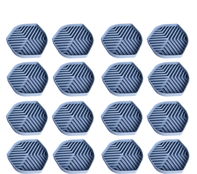 Truly House 寵物頂級矽膠慢食碗/防噎食碗/寵物碗 防打翻設計 加大款, 藍色, 16個