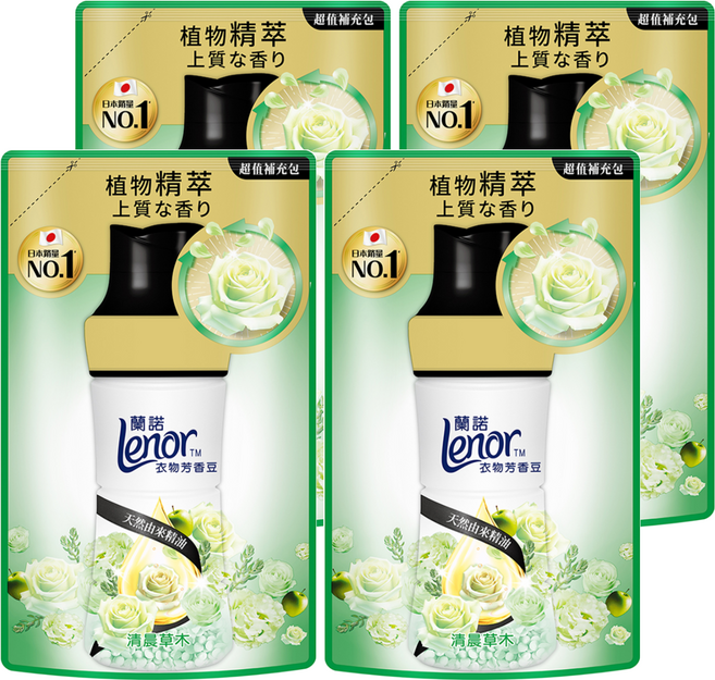 Lenor 蘭諾 衣物芳香豆 清晨草木 補充包, 440ml, 4包