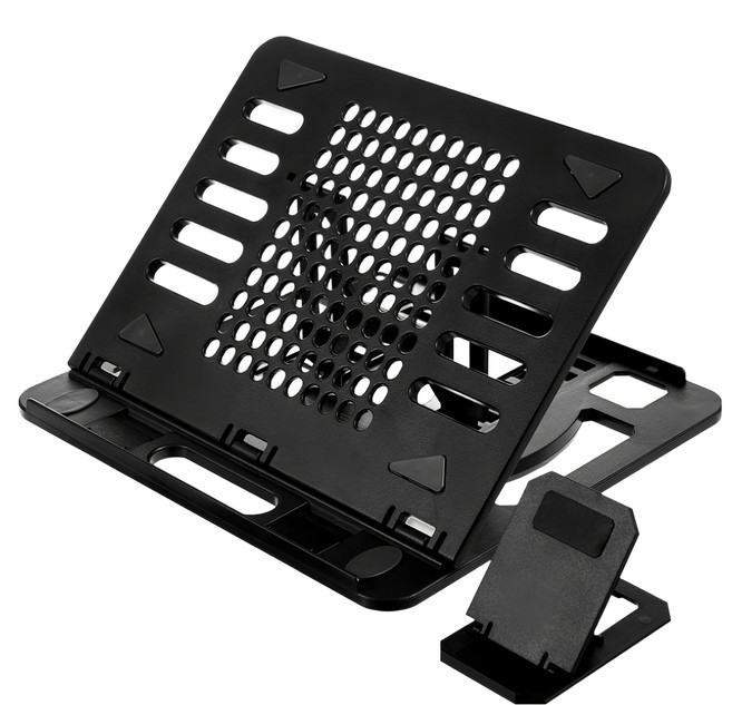 Home Planet 折疊式筆電支架組 黑色 ABS塑料材質 8段高度調整, 1組