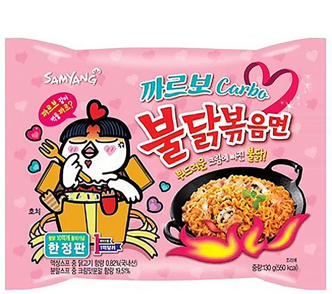 Buldak Ramen 火辣雞肉風味鐵板炒麵 奶油白醬風味 130g, 1包