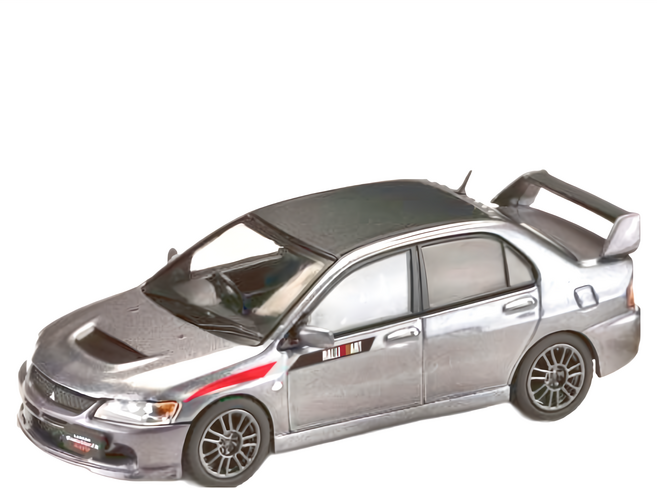 Hobby JAPAN 1/64 三菱 MITSUBISHI LANCER EVOLUTION 9 MR GSR JDM改裝版 附展示引擎 中紫雲母灰, 1個