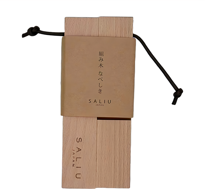 SALIU 十字天然木鍋墊 日本製造, 原木色, 1個