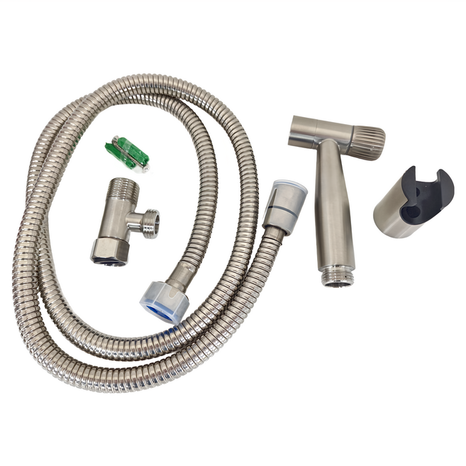 LEADER 麗達 多用途不繡鋼強力清潔沖洗全配組 搭圓柱掛座 NC101-12 1.2m 435g, 銀色, 1組