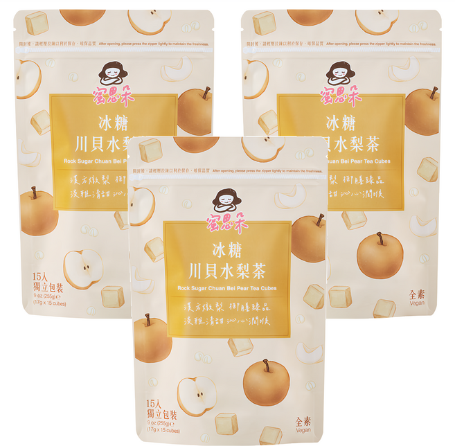 蜜思朵 冰糖川貝水梨茶, 15顆, 17g, 3袋