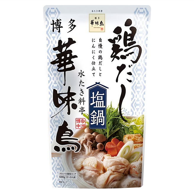 博多華味鳥 鹽味雞湯湯底, 600g, 1個