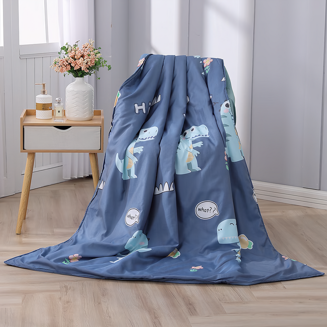 Ishur 伊舒爾 石墨烯萊賽爾涼被, 相約小恐龍 藍色