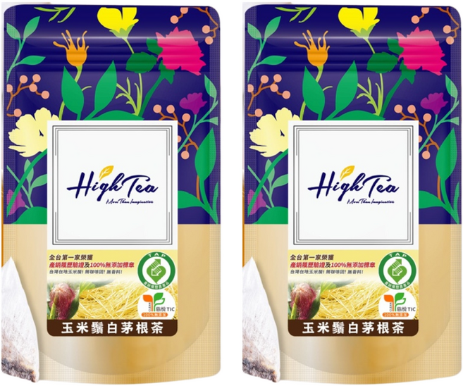 High Tea 伂橙 玉米鬚白茅根茶, 3.5g, 12包, 2袋