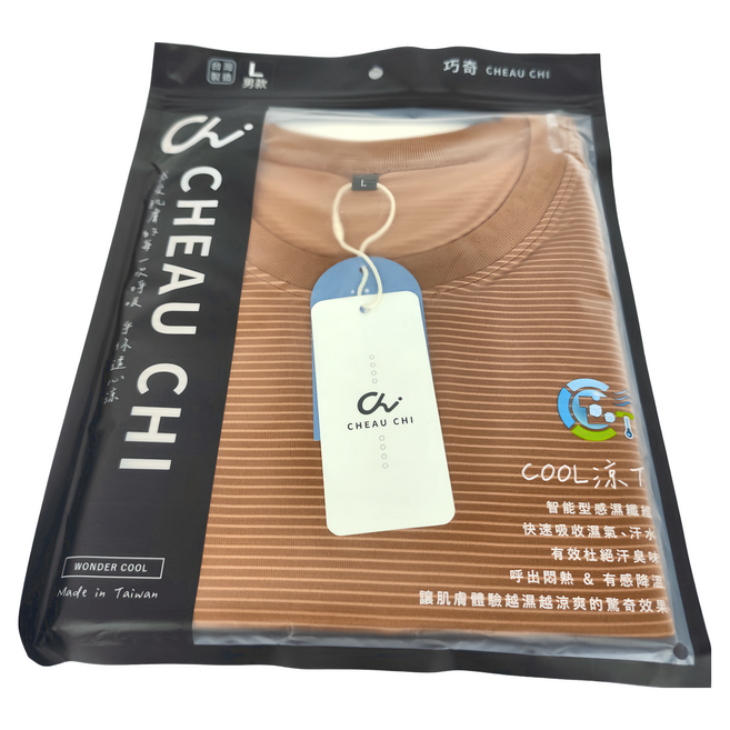 CHEAUCHI 巧奇 男款 COOL涼T 素面短袖排汗休閒上衣