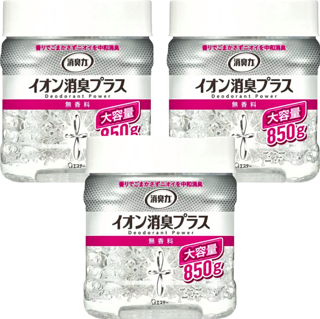 ST 雞仔牌 消臭力 部屋離子機能PLUS消臭力 無香料, 850g, 3罐