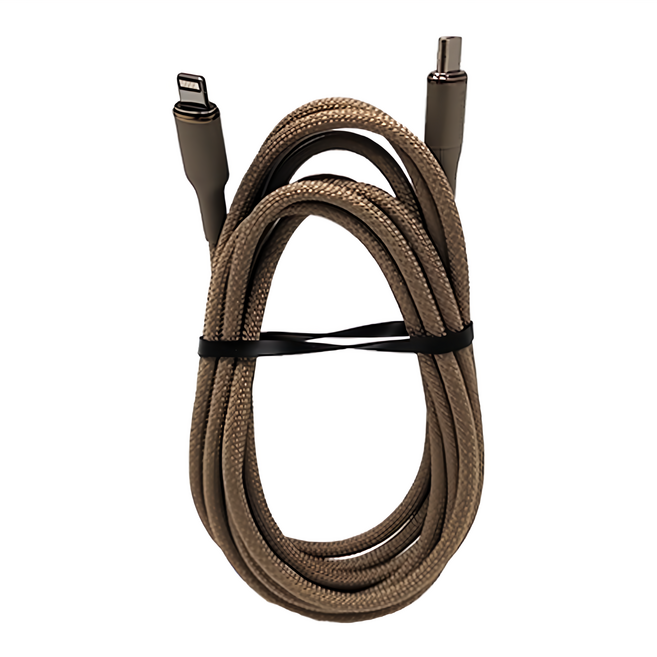 ROMOSS Type-C to Lightning 27W 熔岩鎢金編織充電線, 2m, 鈦原色, 1條