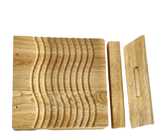 KIJO 木城工坊 原木專利健體拉筋板, 波浪 木色