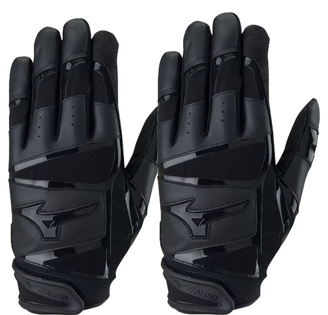 Mizuno 美津濃 303 羊皮打擊手套 1ETEA43309, 黑色, 1雙