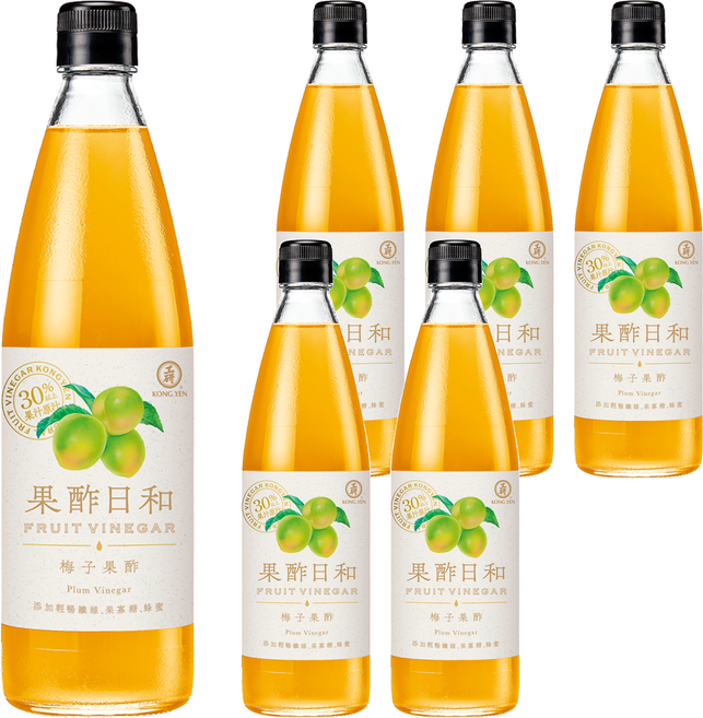 KONG YEN 工研 果酢日和 梅子果酢, 590ml, 6瓶