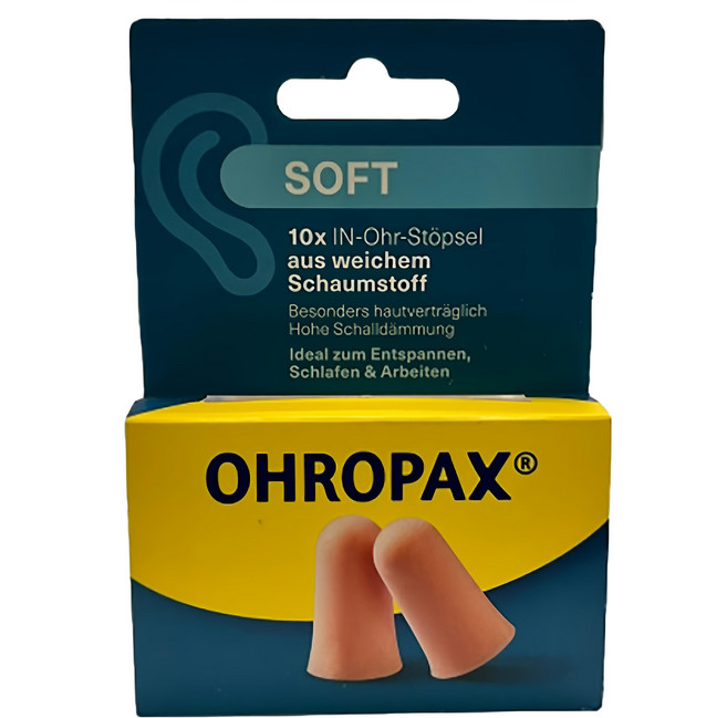 OHROPAX 安耳悠 SOFT 泡棉耳塞 隔音消音抗噪舒適, 5雙, 1盒