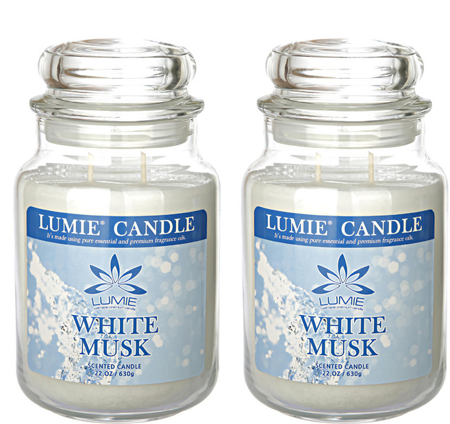 Lumie Candle 香氛蠟燭 Set, White Musk, 630g, 2個
