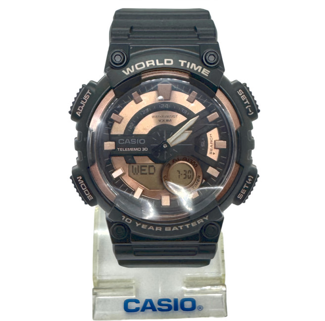 CASIO 卡西歐 悍將世界城市玩家雙顯運動錶 AEQ-110W-1A3