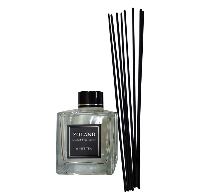 ZOLAND 家居香薰套裝組 藤條黑纖維棒 CAEO0063A5, 白茶, 150ml, 1組