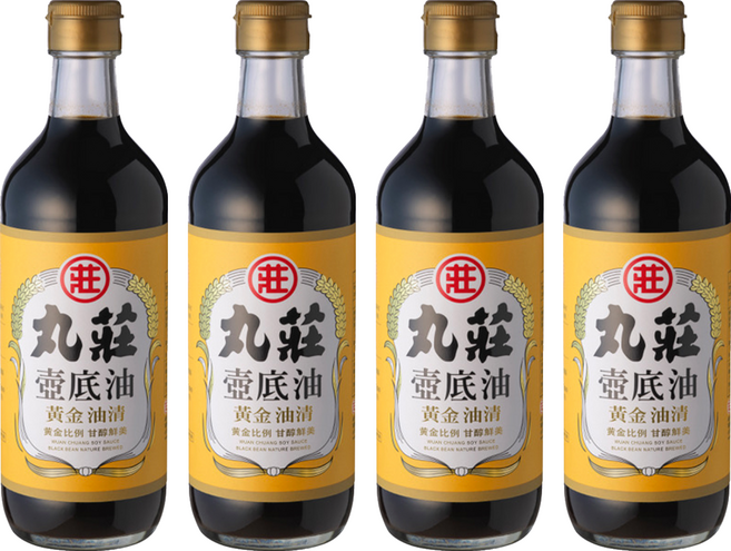 丸莊醬油 壺底油黃金油清 黃金比例 甘醇鮮美 黑豆釀造 450ml, 4瓶