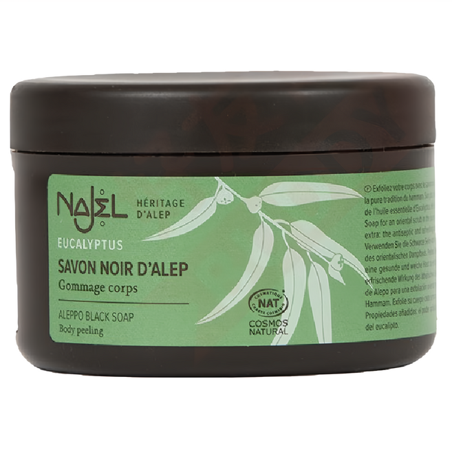 NAJEL 去角質阿勒坡黑皂膏 尤加利, 180g, 1罐
