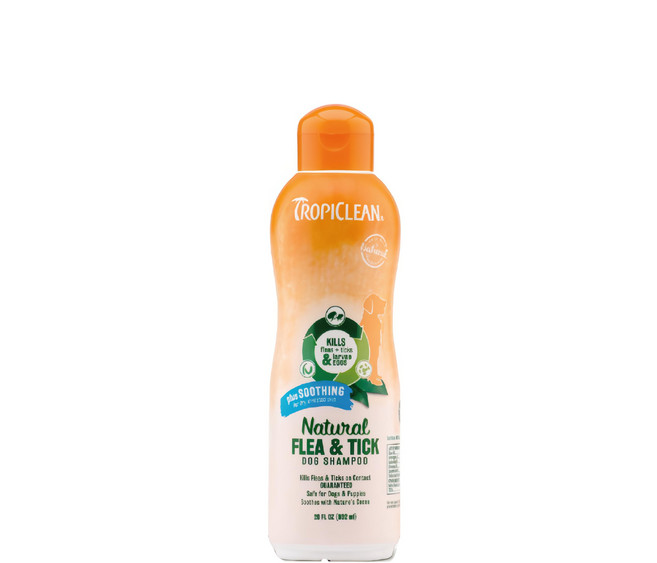 TROPICLEAN 巧倍麗 蚤蜱逃 驅蚤洗毛精 舒緩型 20oz, 592ml, 1瓶