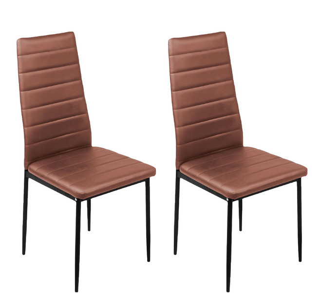 E-home Mano 曼諾經典高背餐椅 HTU010C-br, 2個, 棕色