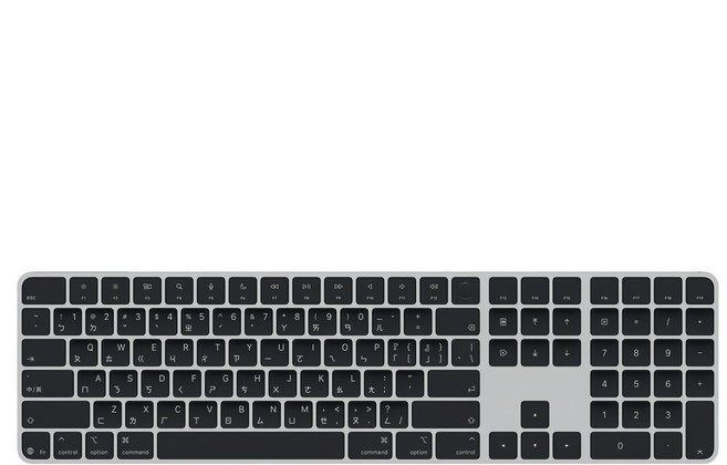 Apple 台灣公司貨 鍵盤 含TouchID + 數字 原廠保固, 繁中黑, MXK83TA/A, 巧控鍵盤