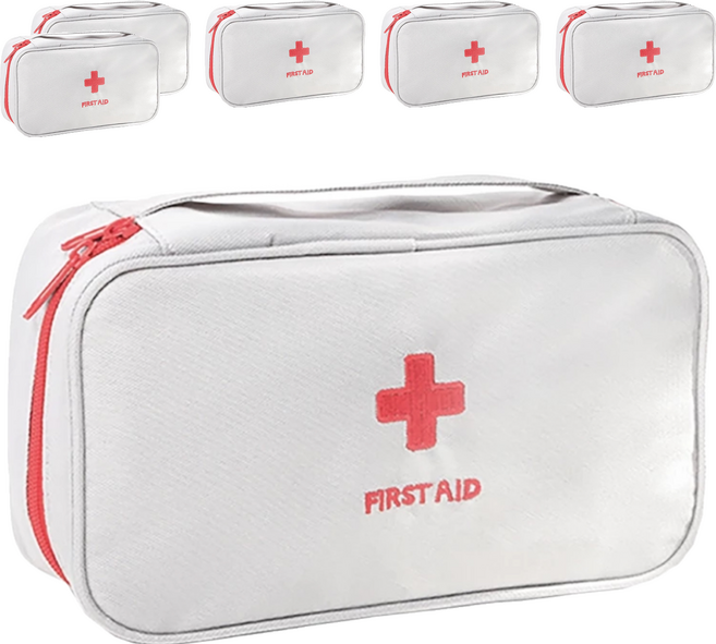 醫藥急救包 蘋果紅質感灰牛津布, 6個