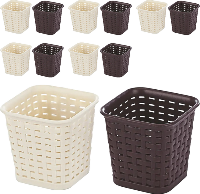 KEYWAY 聯府 藤藝小方籃 110 x 110 x 104mm 650ml 12個, 顏色隨機, 1組