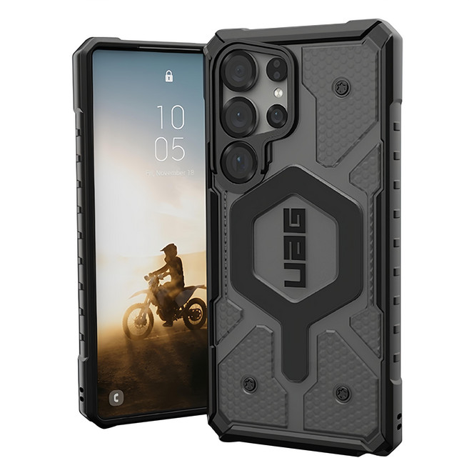 UAG Pathfinder 手機 磁吸式 保護殼 for Galaxy S25 Ultra 耐衝擊 MagSafe Compatible Wireless Charging Support 透黑 + 黑圈