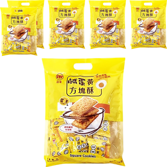 莊家 錦泰昌鹹蛋黃方塊酥 蛋素者可食用 在地新鮮蛋黃 新口味, 230g, 6袋