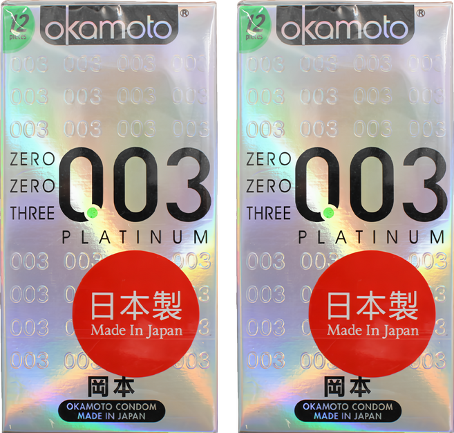 Okamoto 岡本 003 衛生套 52mm 白金, 12入, 2盒