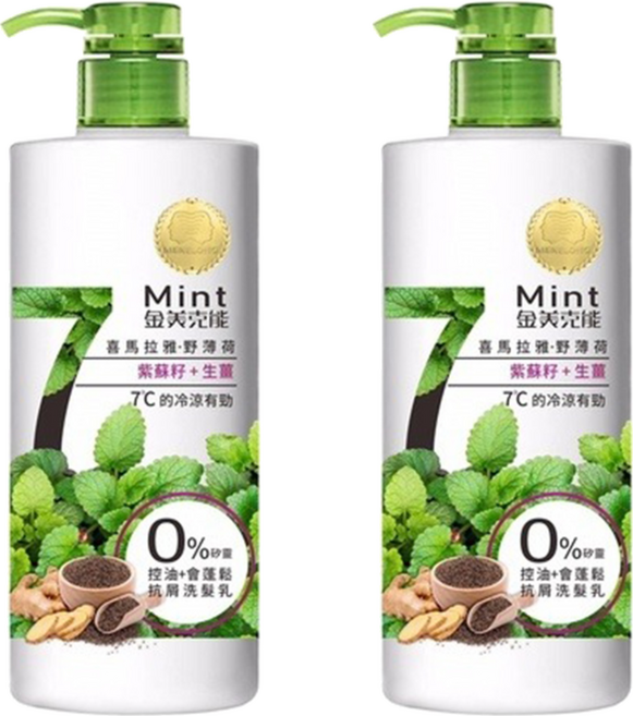 MEKELONG 金美克能 抗屑洗髮乳 控油配方 紫蘇籽 + 生薑, 750ml, 2瓶