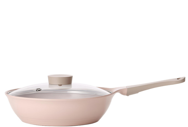 NEOFLAM 台灣原廠公司貨 BELA PINK系列 鑄造炒鍋, 28cm, 1個