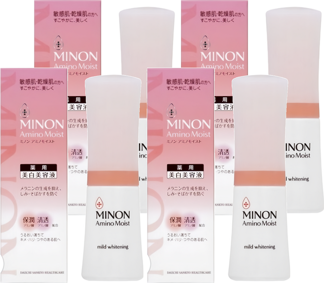 MINON 蜜濃 保濕潤澤精華液 30g 溫和保濕 深層滋潤乾燥敏感肌 提升肌膚彈性與光澤, 4瓶