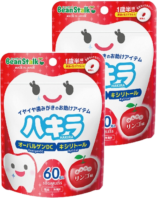 SNOW 雪印 Bean Stalk 清涼糖錠 蘋果味, 60顆, 45g, 2包