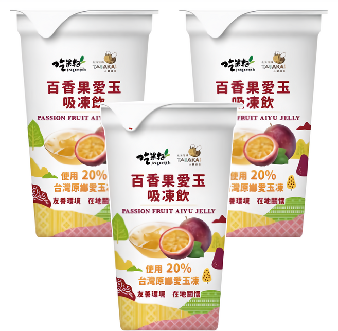 吃果籽 愛玉吸凍飲 百香果, 220g, 3個